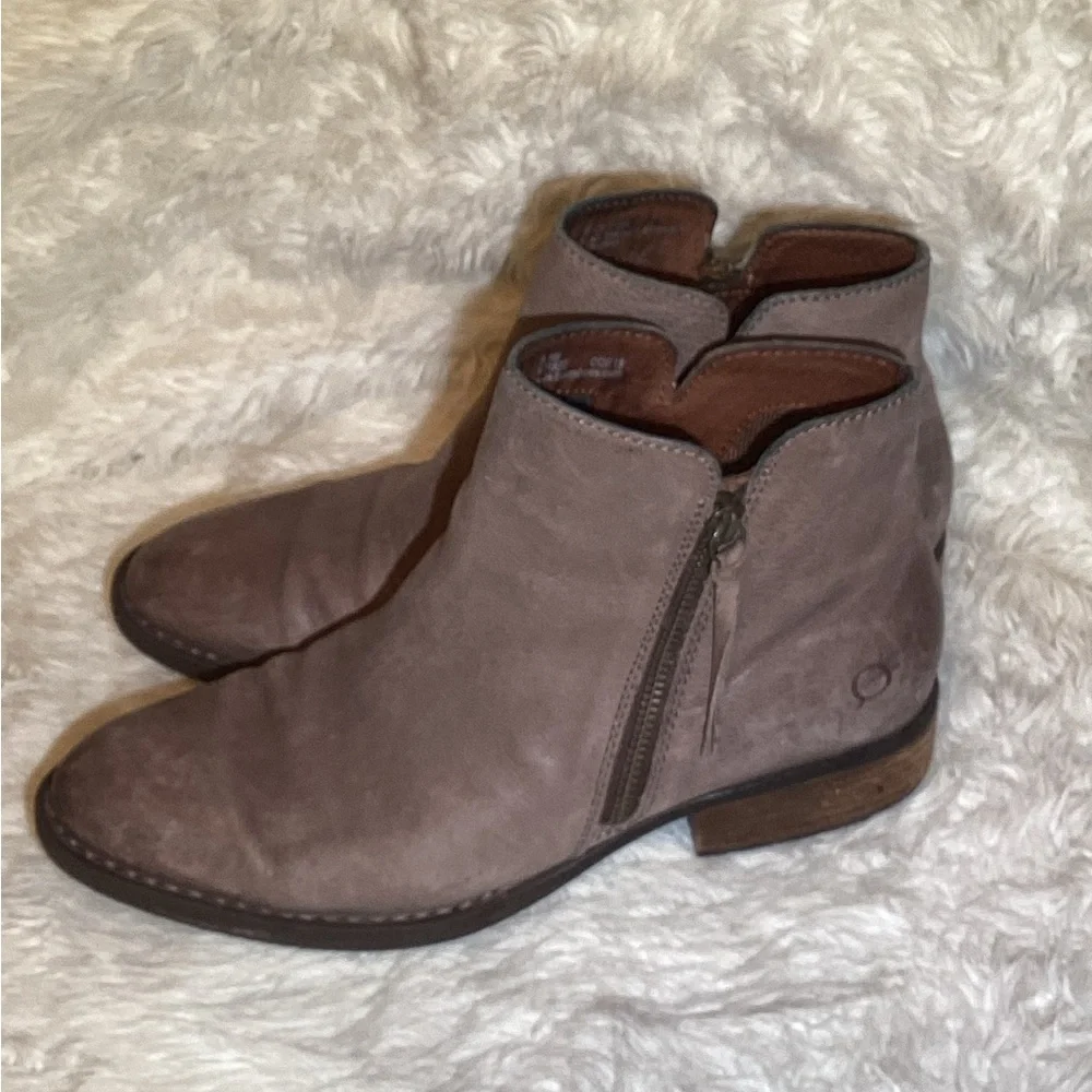 BORN Olio Grey Full Grain Boot Leather Grey Size 8.5